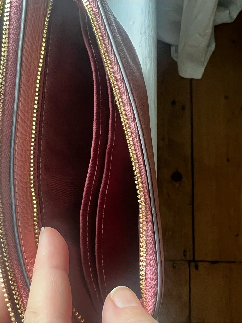 Coach Dusty Rose Pebbled Leather Wristlet